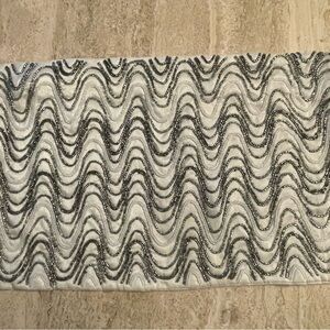 Pier 1 Imports Pillow Cover Metallic Beaded Rectangular Illusion Wave Silver